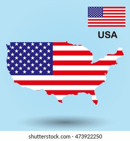 USA flag map