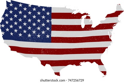 USA flag map