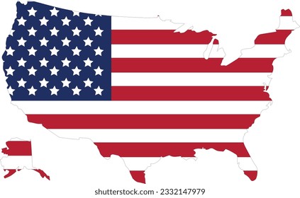 USA Flag in USA Map| USA Map with Flag| American Map |American Flag