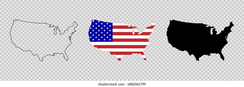 USA flag map. American flag map vector. United States flag map vector background
