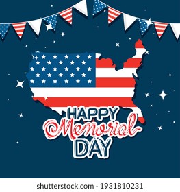 usa flag in map icon
