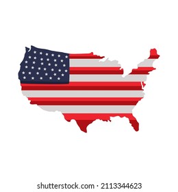 usa flag in map icon