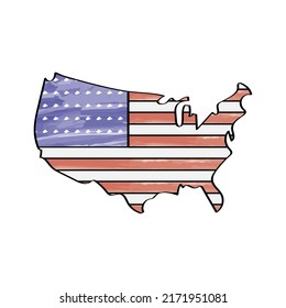usa-Flagge auf der Karte Symbol
