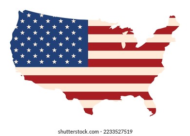 usa flag in map icon