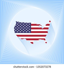 Usa flag map icon template. Icon design vector