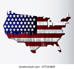 usa flag map landmark patriotic united states of america icon. Colorful and grunge design. Vector illustration