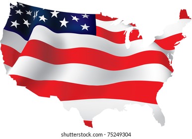 USA flag MAP VECTOR