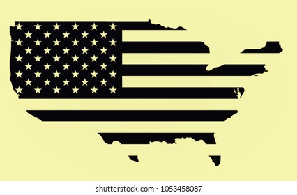 USA flag map. vector illustration