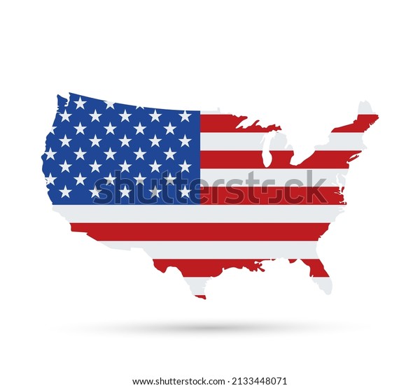 Usa Flag Map Vector Illustration Isolated Stock Vector (Royalty Free