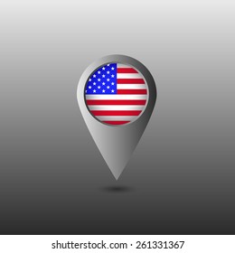 USA flag marker. Vector illustration.