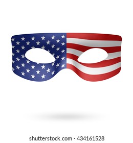 USA Flag Masquerade Mask vector illustration