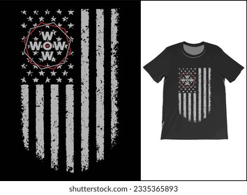 USA Flag MOM WOW T-shirt Funny Special Shirt Mothers Day T Shirt The Best Gift
