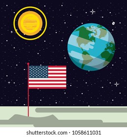 USA flag nailed
