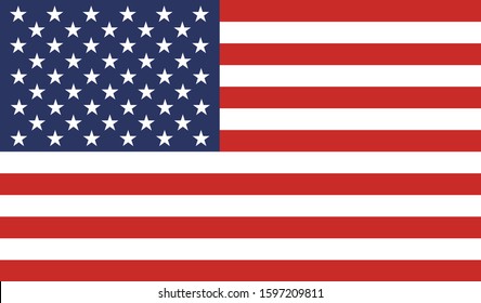 USA flag national American flat icon, United States of America country illustration vector 
