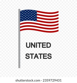 USA flag, national banner symbol. Vector illustration.