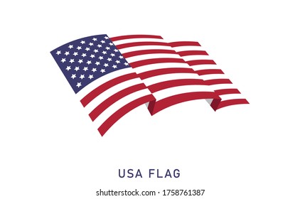 USA flag, national emblem of the United States of America. Vector design. Independence day patriotic symbol.