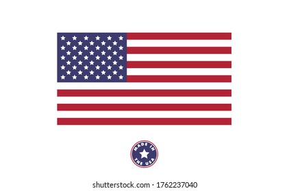 USA flag, national emblem of the United States of America. Vector design. Independence day patriotic symbol.