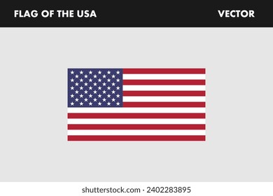 Bandera de Estados Unidos. Símbolo nacional de EEUU. Vector