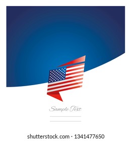 USA flag New abstract origami blue background banner vector