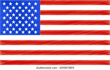 USA flag. Official colors and proportion correctly. Vector illustration of american flag.