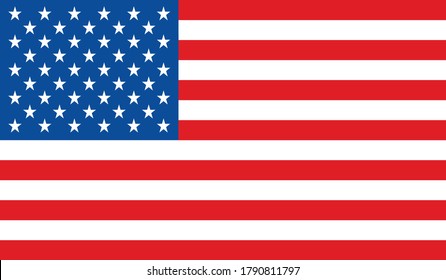 USA flag, official colors and proportion correctly Vector