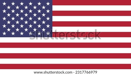 USA flag, official colors and proportion. Vector illustration.