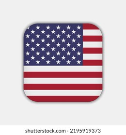 Bandera de Estados Unidos, colores oficiales. Ilustración vectorial.