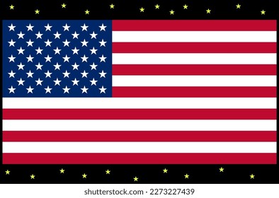 usa flag on the background of the starry sky