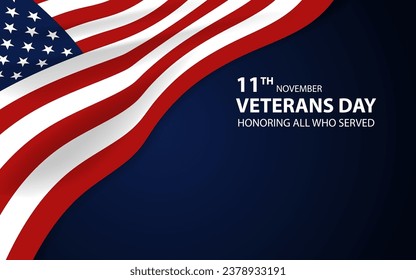 USA flag on a dark blue background, suitable for political or national events such as Independence Day, vector illustration