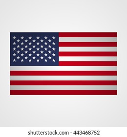 USA flag on a gray background. Vector illustration