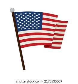 usa-Fahne auf poligem weißem Hintergrund