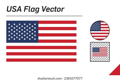 USA Flag On Transparen Background Vector