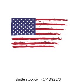 The USA flag on white background