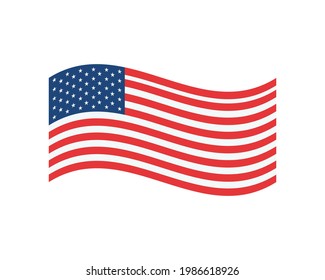 Usa flag on white background