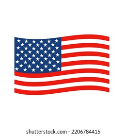 USA flag on a white background. Vector illustration