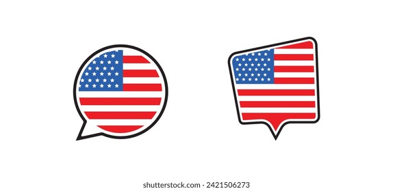 bandera de ee.uu. sobre fondo blanco