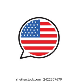 usa-Flagge auf weißem Hintergrund