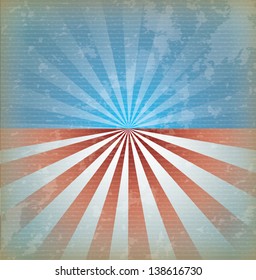 usa flag over vintage background vector illustration
