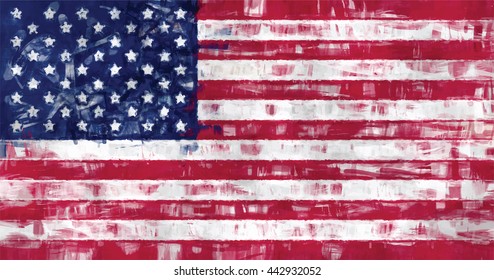 usa flag painting vector background illustration