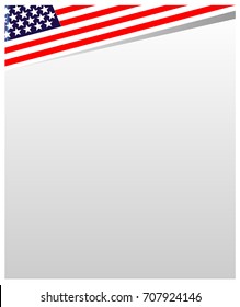 USA flag patriotic frame background with empty grey space for your text vector design template.