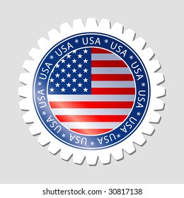 USA Flag - Patriotic Label