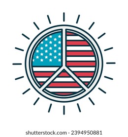usa flag in peace symbol vector isolated