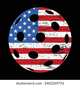 USA Flag Pickleball Patriotic Design