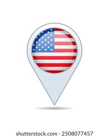 USA - flag pin for map. Vector illustration.