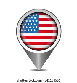 USA flag pointer vector