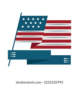 usa flag in pole emblem