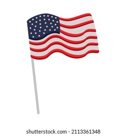 usa flag in pole icon
