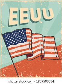 usa-Fahne auf Poster