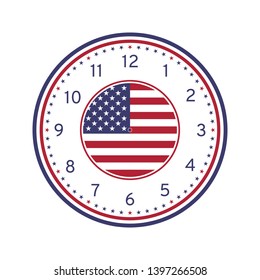 Usa Flag Printable Clock Face Template Stock Vector (Royalty Free ...