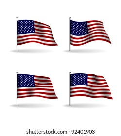 USA flag. Quality vector illustration.